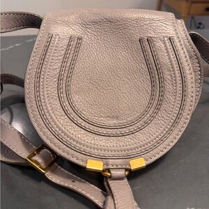 Chloe Gray Leather Crossbody Bag